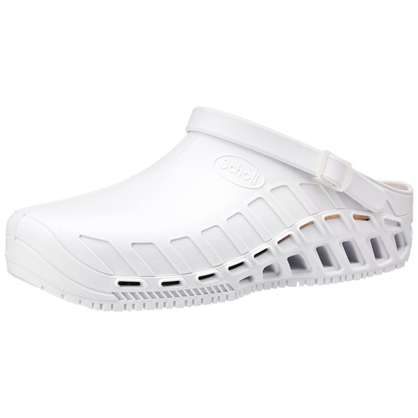 Scholl Unisex Closed in Front Medical Professional Clog, White, 7.5 US Women