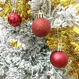 24 Pieces 30 mm Christmas Balls Decoration Shatterproof Christmas Tree Baubles Mini Christmas Hanging Ball for Christmas Tree Holiday Wedding Party Decoration, Red