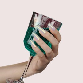 NKA Semi Cured Gel Nail Polish Strips, 20 Stickers UV LED Lamp Curing Wraps Strip-BabyBlue