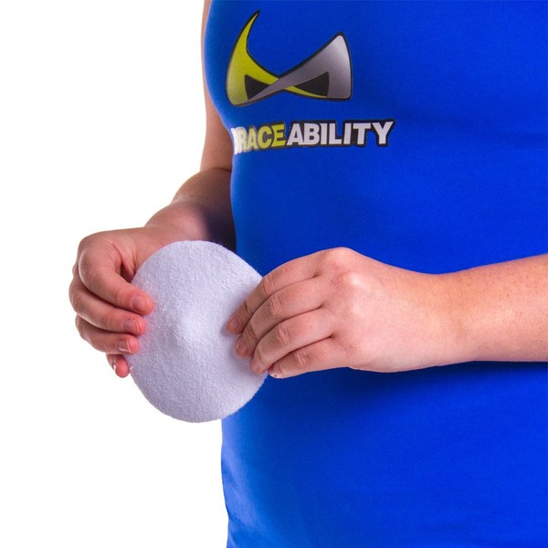 BraceAbility Hernia Belt Replacement Pad | Silicone Pad with Soft Fabric Cover, Attaches to Elastic Binders and Belts to Prevent Hernia from Popping Out