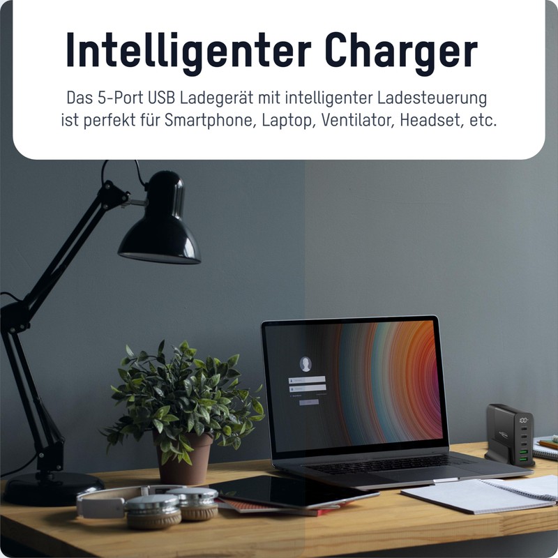 ANSMANN 5-Port USB Charger with up to 140 W/Power Delivery