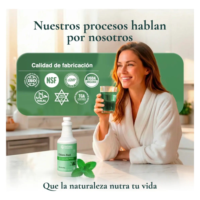 Nature Sunshine Chloro Feel Clorofila Líquida 473ml Menta