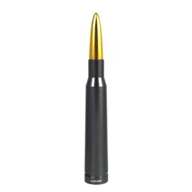 V M S RACING Anti-Theft Gunmetal Gold Tip 50 Caliber Bullet Stubby Antenna For Toyota TRD