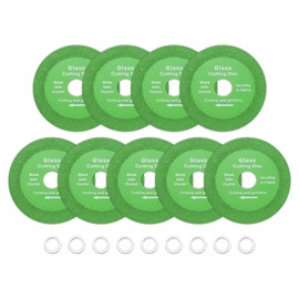 sourcing map 9 Pack Glass Cutting Disc 4 Inch for rotary tool Diamond Cutting Disc Ultra-Thin Saw Blade Wheel with 4/5" Arbor for Cutting Grinding Jade Crystal Tile Ceramic