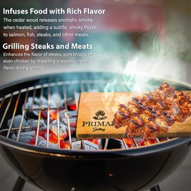 Primal Grilling Premium Cedar Planks - Cedar Planks for Grilling Salmon - Thicker Design for Moister - Natural Wood Planks for Grilling - (5 Pack)