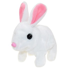 Electric Rabbit Plush Toy Battery Operated Stuffed Bunny Jumping Wiggle Ears with Sound Interactive Toy Gifts for Kids
