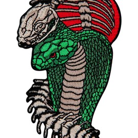 ZEGINs King Cobra Skull Patch Embroidered Applique Badge Iron On Sew On Emblem