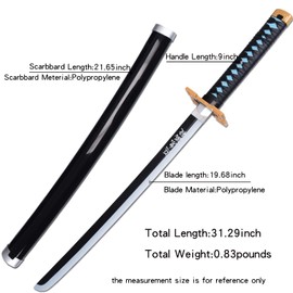 ziqing Demon Katana Sword Tokitou Muichirou Sword Cosplay Sword Handmade Katana 31 inch with Multiple Styles to Choose from