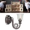 1:12 Dollhouse Wall Lamp LED Warm Lighting Vintage Look Metal