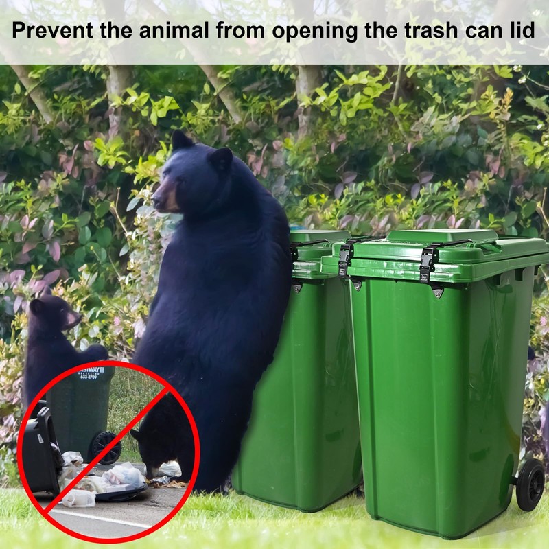 HX AURIZE Bear Proof Trash Can Lid Lock Black 2