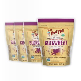 Bob's Red Mill Organic Gluten Free Buckwheat Groats, 16oz (Pack of 4) - Non GMO, Whole Grain, Vegan, Kosher