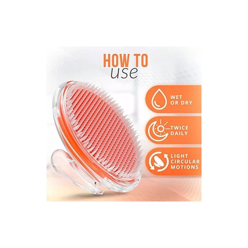 Cepillo Exfoliante Facial Y Corporal Cerdas Silicona Naranja