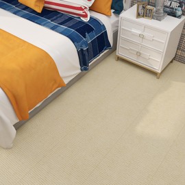 Livelynine 16pcs Cream Carpet Tiles 11.8x11.8 Beige Carpet Squares with Padding Attached Non Slip Rug Tiles Washable Neutral Floor Tile for Basement Living Room Bedroom Vinyl Sheet Flooring Square