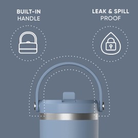 Hydrapeak Nomad 32 oz Tumbler with Handle and Straw Lid, Leakproof, Double Insulated, 32oz Cup Stainless Steel (Modern Blue)