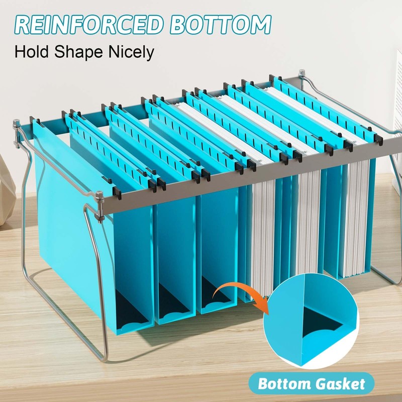 Nordun Plastic Hanging File Folder Extra Capacity,12 Pack Reinforced Hang