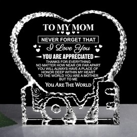 ZHSHWAT Valentines Birthday Gifts for Mom, K9 Crystal Keepsake Gift from Daughter Son for Mom，Fathers Day Anniversary Birthday Present for Mother
