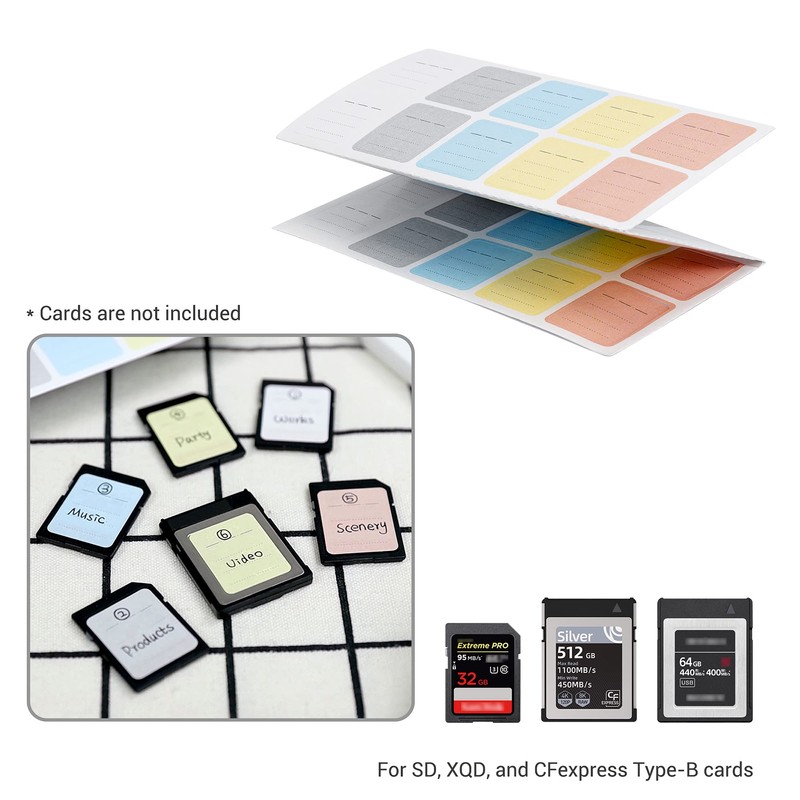 JJC Pack of 120 Multi-Purpose Stick-On Camera Memory Card Labels