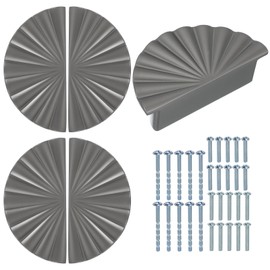 YELARXI Half Moon Cabinet Pulls Zinc Alloy Drawer Pulls Cabinet Handles Knobs with Screws, 2.5 Inch Hole Center Fit for Cabinets Drawers Wardrobes - Semicircle (5 Pack, Gray)