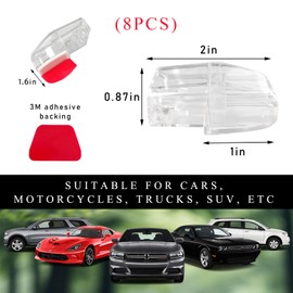 Yourkar 8 PCS Deer Whistles, Deer Warning Devices with Waterproof Adhesive Tapes, Car Save Deer Whistles Avoids Collisions Suitable for Vehicles, Trucks, SUVs, Car Accessories (Transparent)