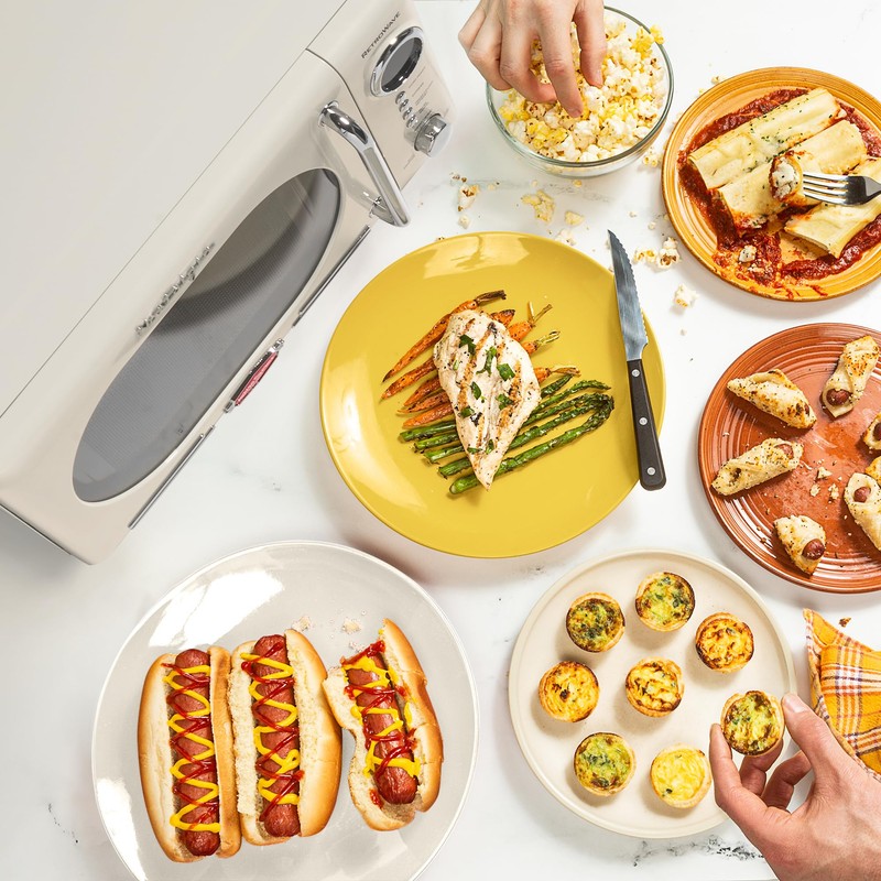 Nostalgia Retro Compact Countertop Microwave Oven - 0.7 Cu. Ft.