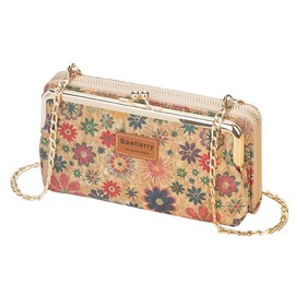 Cork Purse Wallet for Women Small Crossbody Phone Bag with Card Holders Zipper Coin Purse for Ladies