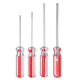 sourcing map 4pcs Magnetic Hex Screwdriver H1.5 H2.0 H2.5 H3.0 Carbon Steel Hexagonal Head Screw Driver with Non-Slip Handle for Appliances Repair Improvement, Red