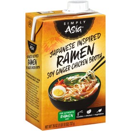 Simply Asia Japanese Inspired Ramen Soy Ginger Chicken Broth, 26 fl oz (Pack of 6)