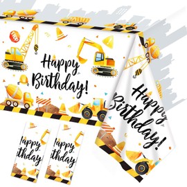 Birthday Tablecloths Party Decorations Kids Birthday Decorations Construction Theme Waterproof Tablecloth Rectangle 54x108 Inch Set of 2 Party Tablecloths for Girls Boys Baby Shower Birthday Table