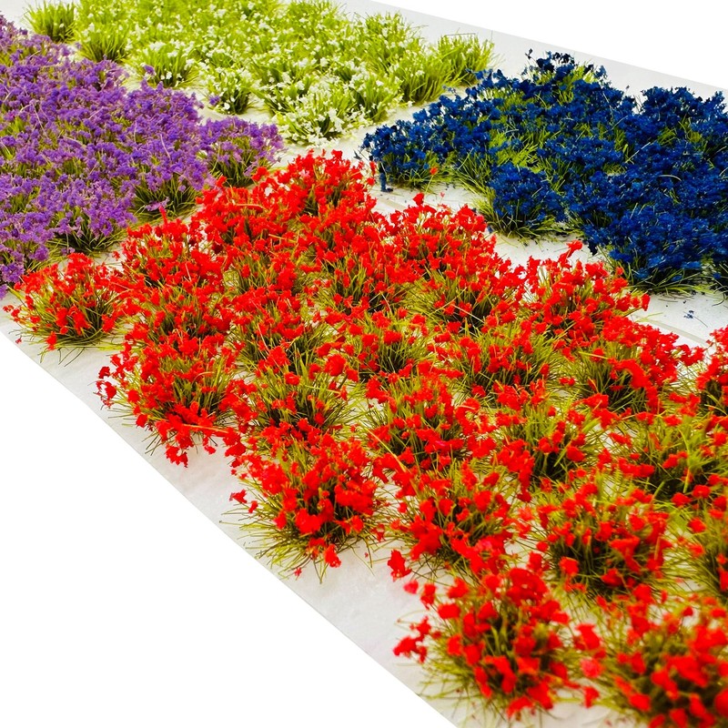 Woohome Static Grass Tuft Model Grass Tufts, 32 PCS Railway