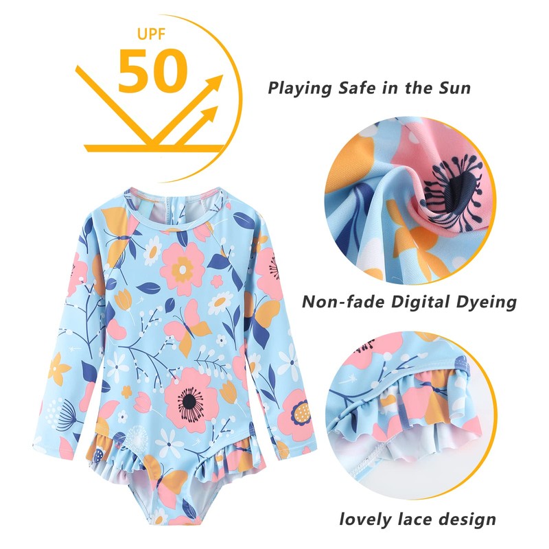 Costume da bagno per bambine da 3 a 16 anni,