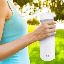 Built 32oz Cascade Bottle with Wide Mouth Straw Lid and Filter White