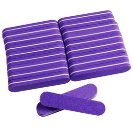 20Pcs 100/180 Grit Mini Nail Files, Thickened Professional Nail Files Set for Natural or Acrylic Nails, Double-Sided Fingernails Buffer File for Home Salon - Purple