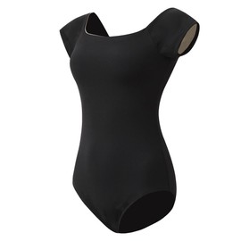 ROYAL SMEELA Damen Ballett-Tanzbody | Elastischer Spandex-Tanzanzug für Ballett, Jazz und Gymnastik | Schwarz | Komfortables Leotard mit Kurzärmeln | Für Training und Auftritte