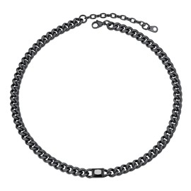 PROSTEEL Black Cuban Link Chain Necklace For Women Chocker Cubic Zirconia Cool Necklace