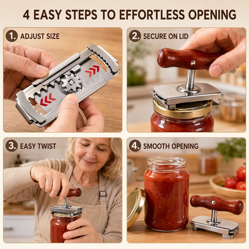 Effortless Jar Opener for Seniors and Arthritis Hands,