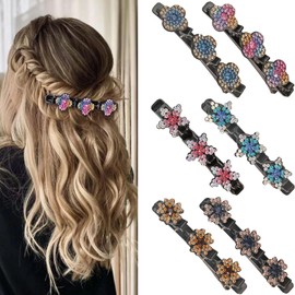 Fenglin-joy Hair Clips with Sparkling Crystal Stones, Pack of 6 Braided Hair Clips Women's Hummingbird Hair Clip Hair Clips for Women Women