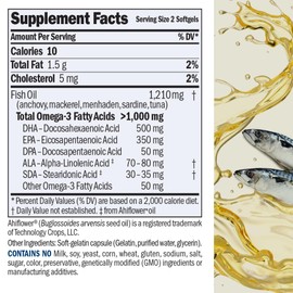 ANDREW LESSMAN Maximum Essential Omega-3 Unflavored, 180 Softgels - Ultra-Pure Omega-3 Fish Oil 1200 mg-High DHA, No Mercury Supplement-Small, Easy to Swallow Fish Oil Capsules