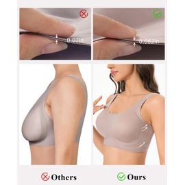 Vgplay Wireless Bras for Women Full Coverage Bra No Underwire Seamless Lightly Padded Bra Comfortable Everyday Bra, Purple Medium