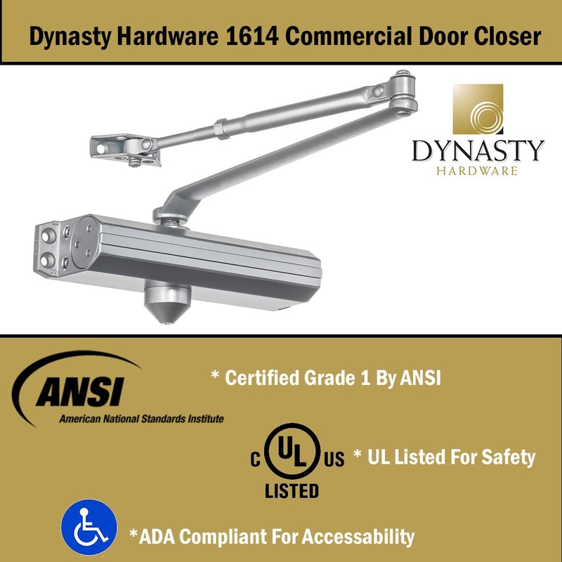 Dynasty Hardware Door Closer, Grade 1 Heavy Duty Commercial Hydraulic