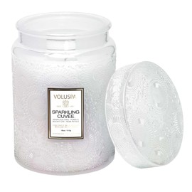 Voluspa Sparkling Cuvée | Large Glass Jar | 18 Oz | 100 Hour Burn Time | All Natural Wicks and Coconut Wax for Clean Burning | Vegan