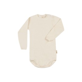 Dilling Baby Bodysuit with Long Sleeves Made of Organic Wool and Silk, natural