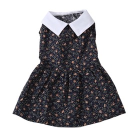 Dog Dress Cute Floral Print Pattern Soft Breathable Puppy Princess Dress for Spring Summer Festival Party L