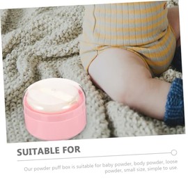 Estuche Vacío para Borlas de Polvo Rosa, Portátil y Ligero