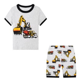 VVEIRAN Pajamas Boys Toddler Kids Children'sOutfit Nightwear 100% Cotton Clothing Sets Children's Sleepwear Short Sleeve Pjs
