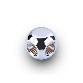 Bykski G 1/4in. Female 3-Way T Adapter Block (B-TE3-X) - Silver