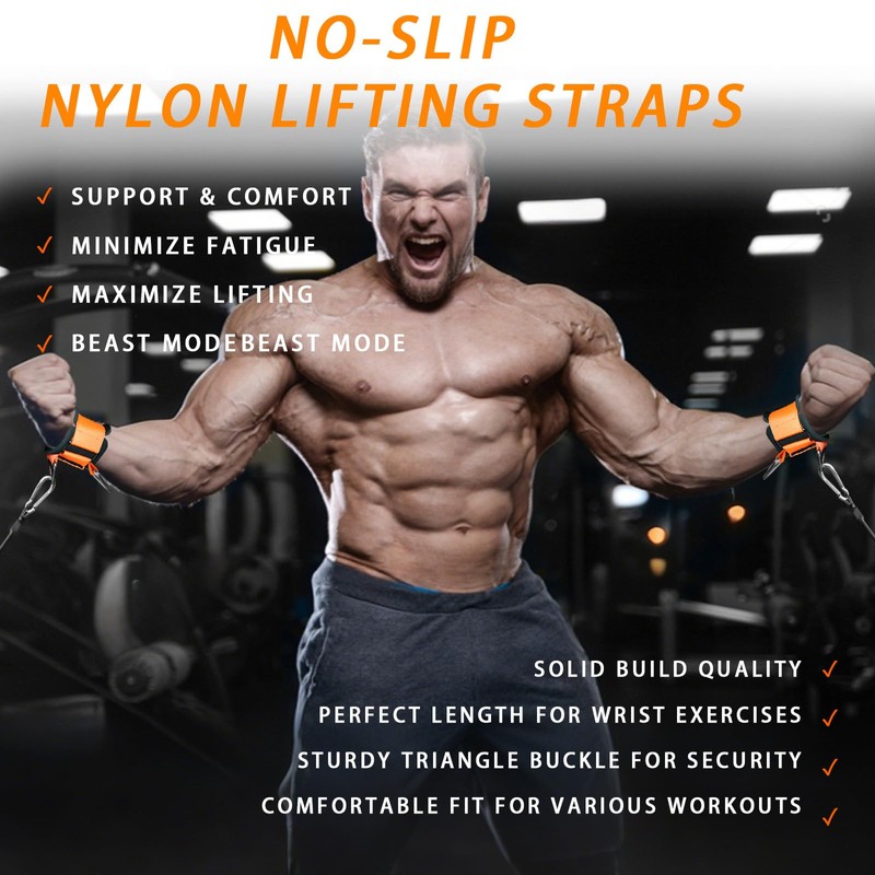 Lights Mountain Wrist Cuffs Weight Lifting Straps – Heavy-Duty Cable