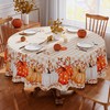 Fall Tablecloth 70x70 Inch Round, Orange Buffalo Plaid Pumpkin Table