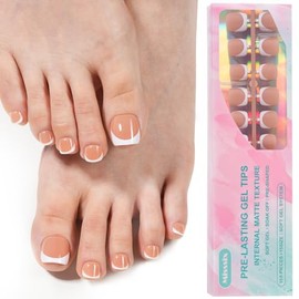 Misssix Uñas Postizas Cortas a Presión, 150 Unidades, Color Marrón, Estilo Francés, Cuadradas, De Gel Suave, Para Mujer, 15 Tamaños