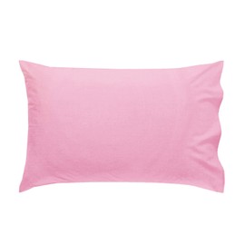 Just Contempo JC Pack of 2 Percale Plain Pillow Cases, Non Iron Easycare, Pink, Polyester-Cotton, Single