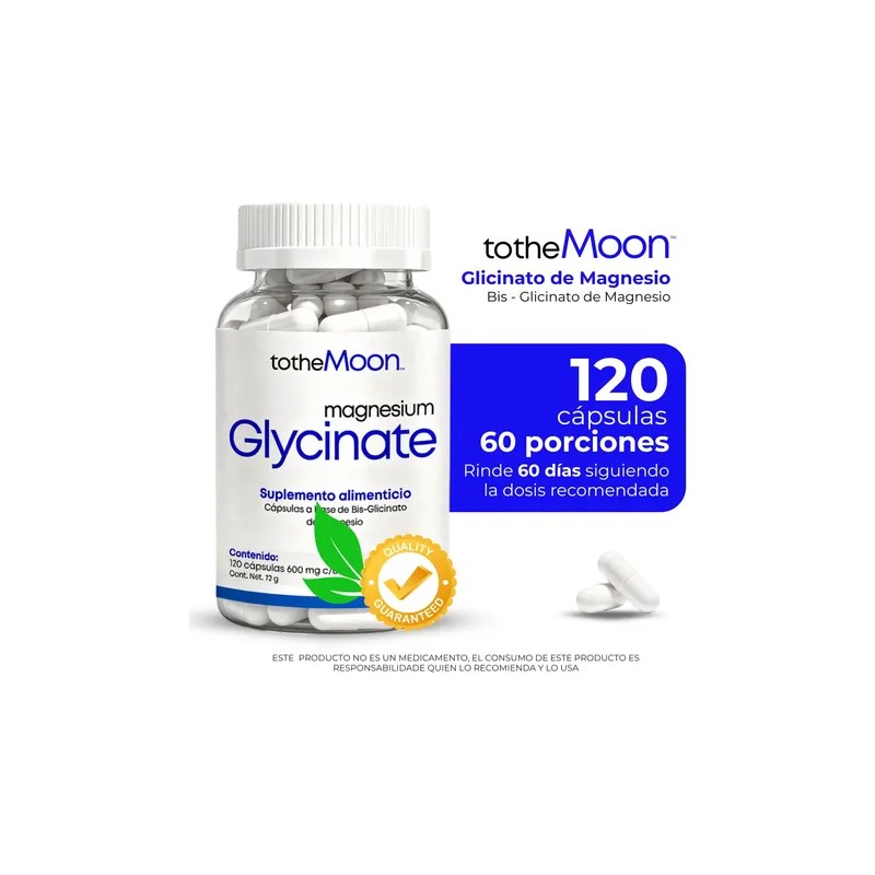 Bis Glicinato De Magnesio 240caps 600mg Tothemoonmx